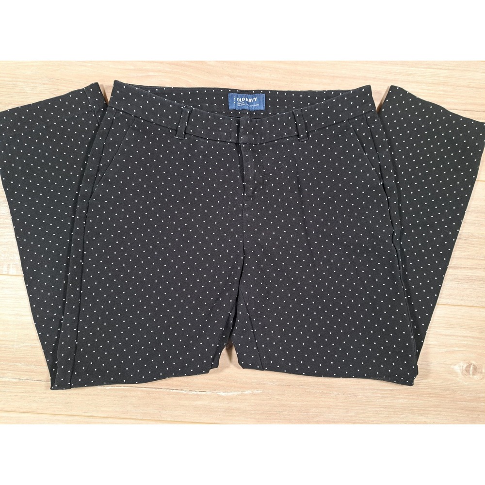 Old Navy Harper Mid Rise Polka Dot‎ Pants Black White Size 2 Regular Stretch